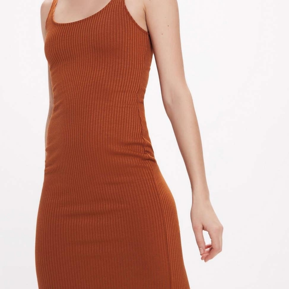 NEW UO Bobby Ribbed Bodycon Midi Dress